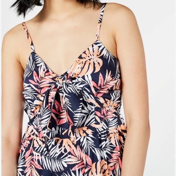 MAISON JULES Navy Floral Midi Dress Size 4 NEW - Picture 1 of 11